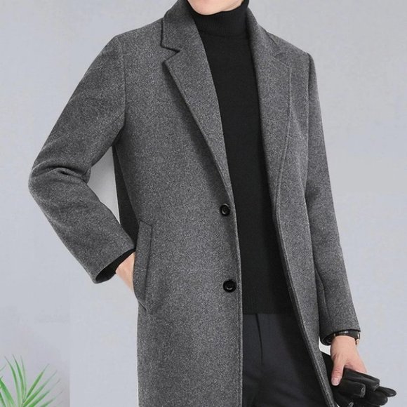 Grey Mens Overcoat - Picture 1 of 4